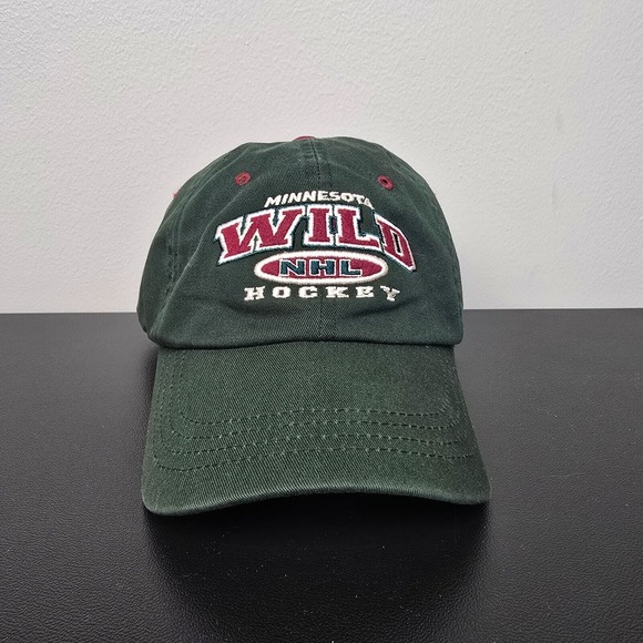 Minnesota Wild Hat Cap Mens Strap Back Green Spellout Logo Ice Hockey NHL Zephyr - Picture 1 of 7